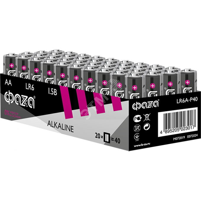 Алкалиновые элементы питания JAZZWAY ФАZА LR 6 Alkaline Pack-40 5023017 Алкалиновые элементы питания JAZZWAY ФАZА LR 6 Alkaline Pack-40 5023017