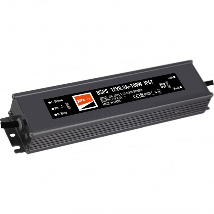 Блок питания JAZZWAY для светодиодной ленты BSPS 12V8 3A 100W IP67 3329280A Блок питания JAZZWAY для светодиодной ленты BSPS 12V8 3A 100W IP67 3329280A