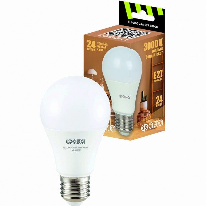 Лампа JAZZWAY ФАZА FLL- A60 24w E27 3000K 230/50 5038448 Лампа JAZZWAY ФАZА FLL- A60 24w E27 3000K 230/50 5038448