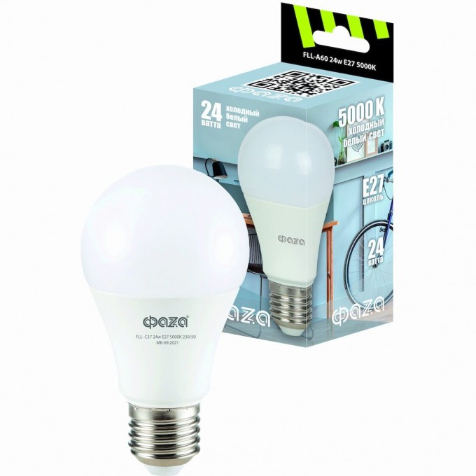 Лампа JAZZWAY ФАZА FLL- A60 24w E27 5000K 230/50 5038479 Лампа JAZZWAY ФАZА FLL- A60 24w E27 5000K 230/50 5038479