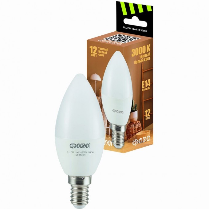Лампа светодиодная JAZZWAY LED 12Вт E14 3000K свеча 230/50 5038509 Лампа светодиодная JAZZWAY LED 12Вт E14 3000K свеча 230/50 5038509