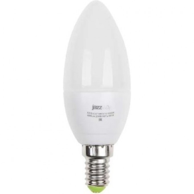 Лампа светодиодная JAZZWAY PLED-ECO 5Вт C37 3000К E14 2856548 Лампа светодиодная JAZZWAY PLED-ECO 5Вт C37 3000К E14 2856548