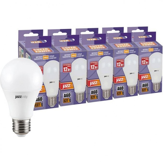 Лампа светодиодная JAZZWAY PLED-SP 12Вт A60 3000К E27 230В 50Гц 10шт. 1034052 Лампа светодиодная JAZZWAY PLED-SP 12Вт A60 3000К E27 230В 50Гц 10шт. 1034052