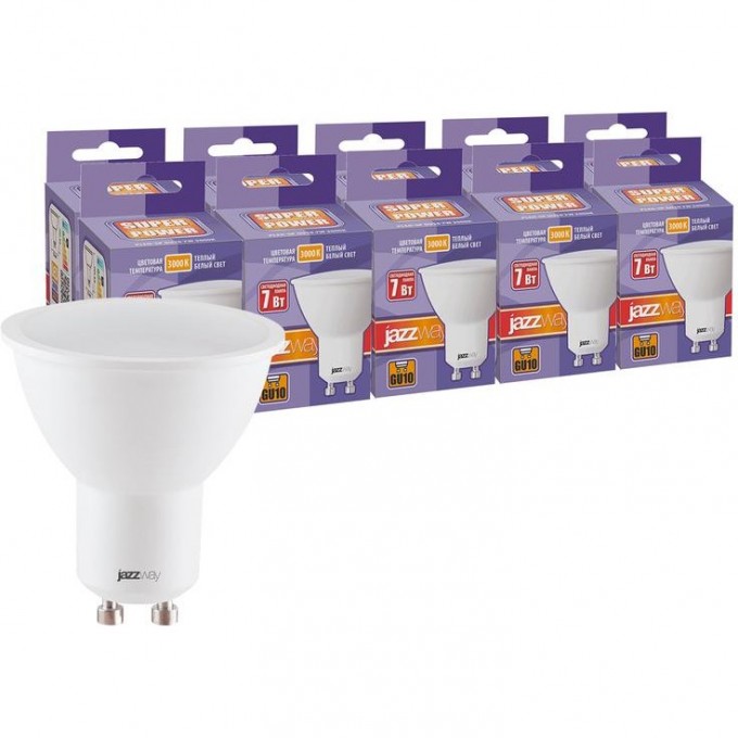 Лампа светодиодная JAZZWAY PLED-SP 7Вт PAR16 3000К GU10 230В 50Гц 10шт. 1034274 Лампа светодиодная JAZZWAY PLED-SP 7Вт PAR16 3000К GU10 230В 50Гц 10шт. 1034274
