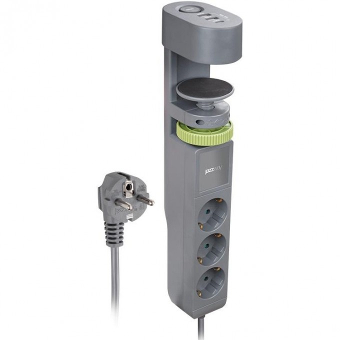 Удлинитель JAZZWAY ETD-03U-150-gy 3х1.5м на струбцине с заземлением с выкючателем 3 USB выхода (2А+1С) IP20 ПВС 3х1 (3х1.5) 5059559 Удлинитель JAZZWAY ETD-03U-150-gy 3х1.5м на струбцине с заземлением с выкючателем 3 USB выхода (2А+1С) IP20 ПВС 3х1 (3х1.5) 5059559